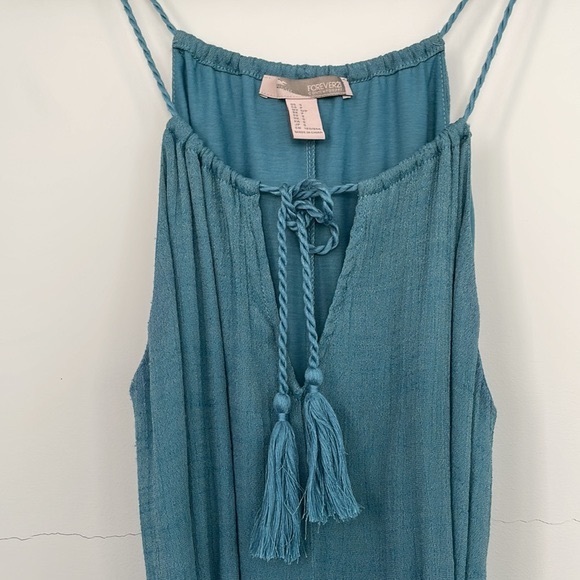 Forever 21 Maxi Dress with Tie Waist in Sea Blue, Size Small - Picture 2 of 12